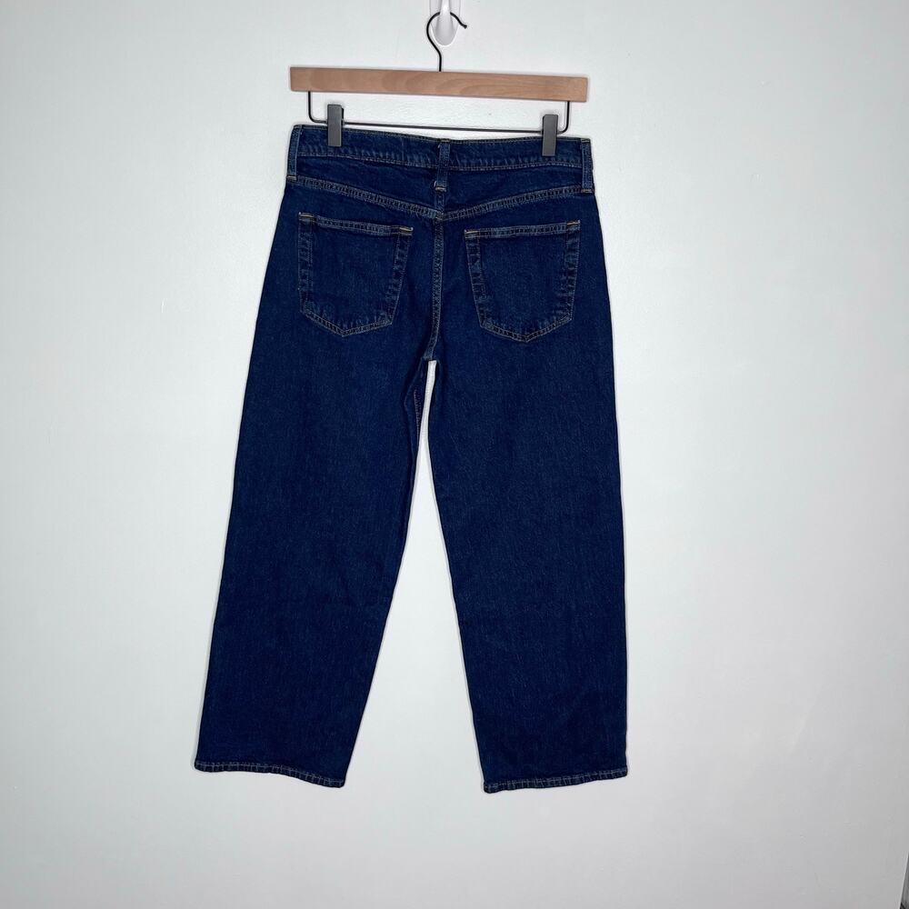 GAP 90s Loose Low Rise Jeans Petite 26 Dark Wash Wide Leg Baggy - Picture 9 of 11